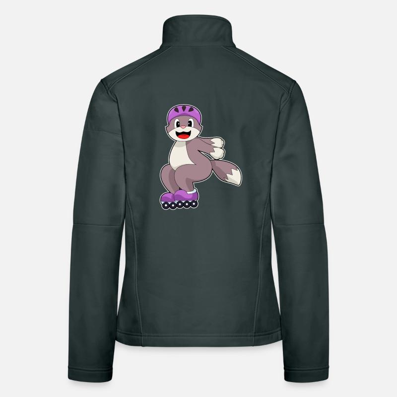 Katze Rollschuhfahren Rollschuhe Frauen Softshelljacke