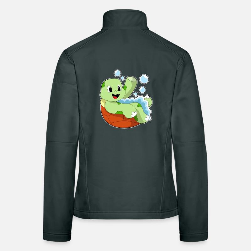 Turtle Bathing Bathtub Women's Softshell Jacket