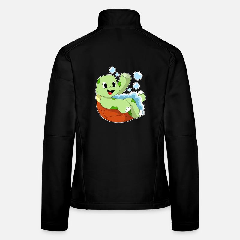 Turtle bathing with foam Women's Softshell Jacket