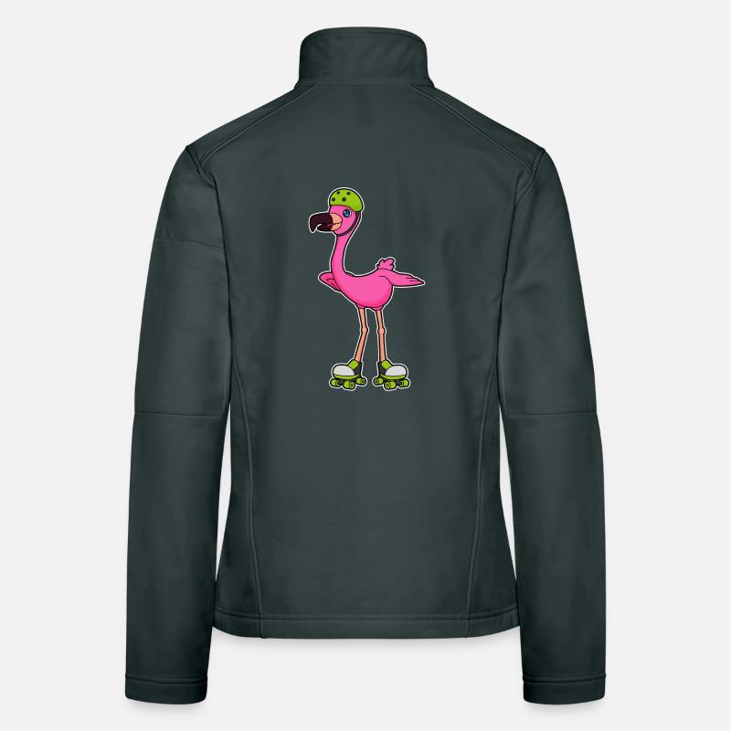 Flamingo Rollschuhfahren Rollschuhe Frauen Softshelljacke