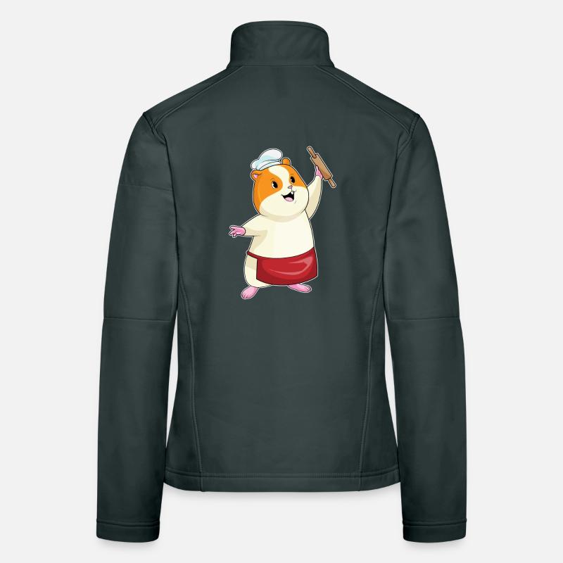 Hamster as a baker with rolling pin Women's Softshell Jacket