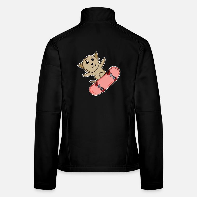 Katze Abessinierkatze als Skater mit Skateboard Frauen Softshelljacke