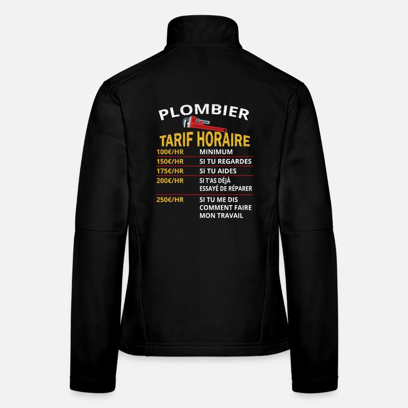 Plombier Tarif horaire cadeau pour plombier Veste en tissu softshell Femme