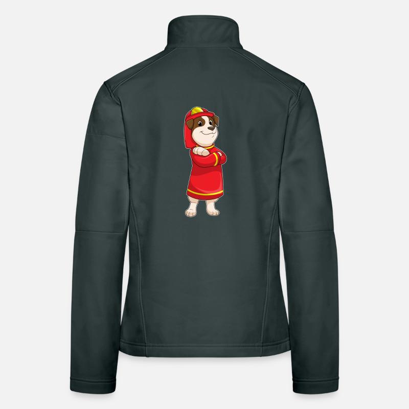 Dog Firefighter Fire Helmet Fire Brigade Women's Softshell Jacket