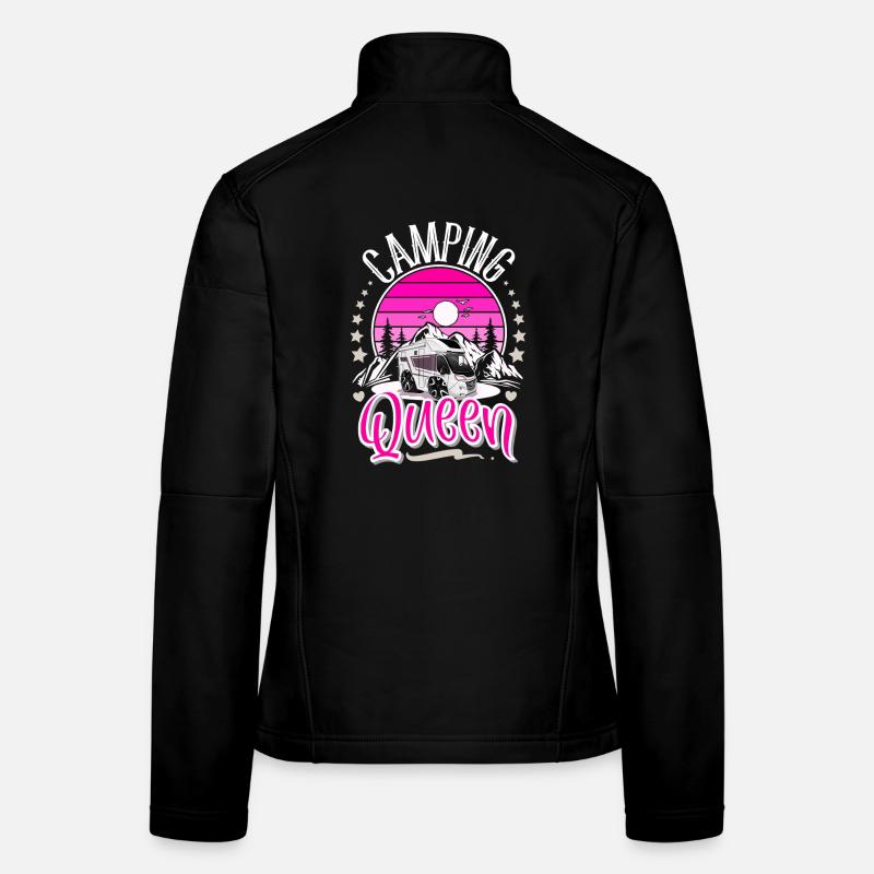Camping Queen Camper Campen Oma - Frauen Softshelljacke - Schwarz
