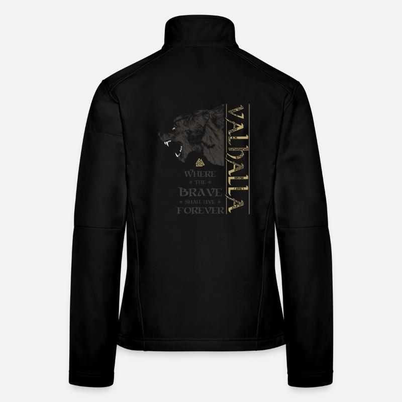 Valhalla Wikinger Bär Grizzlybär Wotansknoten Frauen Softshelljacke