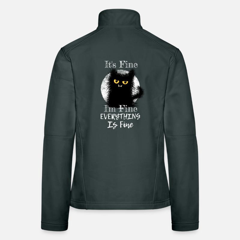 I'm Fine Everything Is Fine Wuschelige Katze Frauen Softshelljacke