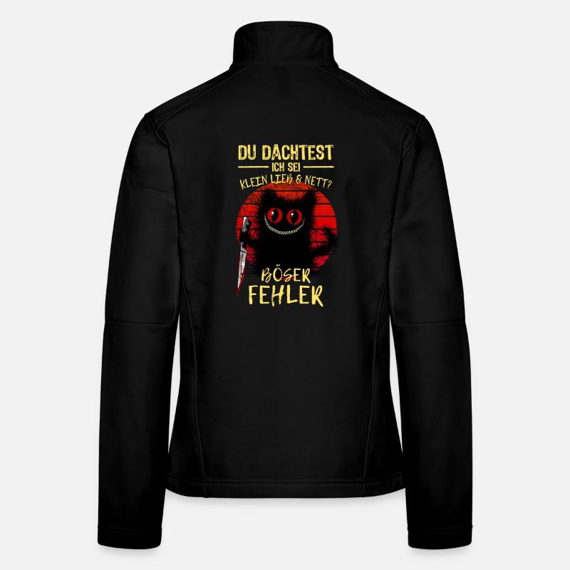 Böser Fehler Grinsekatze Verrückte Katze Messer Frauen Softshelljacke