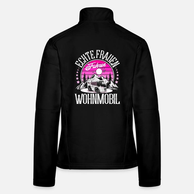 Camping Campen Camper Frauen Softshelljacke