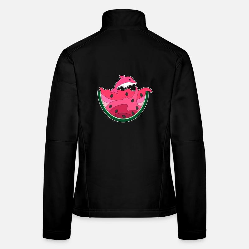 Delfin Wassermelone Frauen Softshelljacke