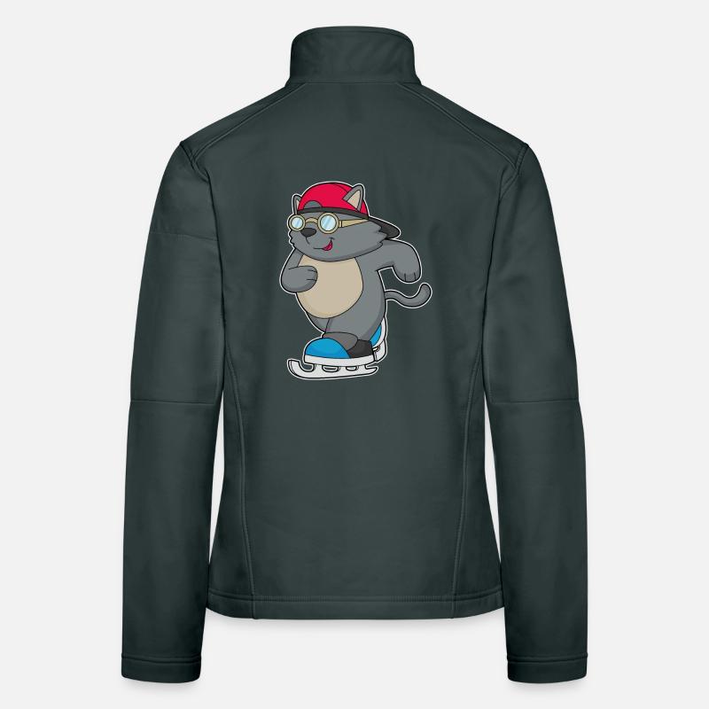 Katze Eislaufen Schlittschuhe Frauen Softshelljacke