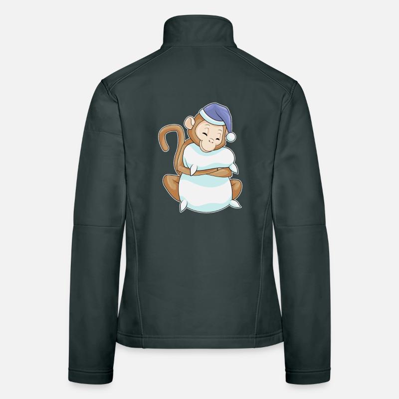 Monkey Sleeping Pillow Women's Softshell Jacket