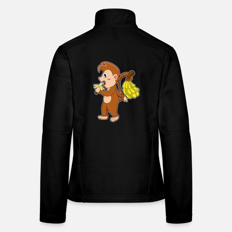 Affe Bananen Frauen Softshelljacke