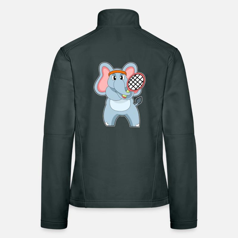Elephant Tennis Racket Women's Softshell Jacket