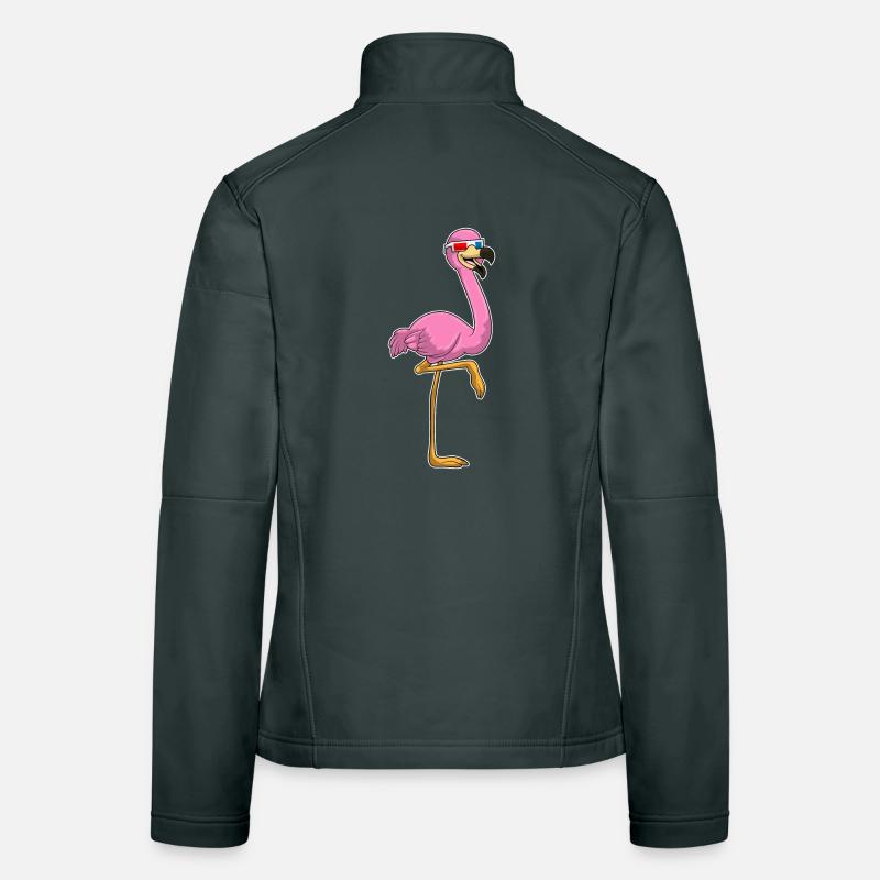 Flamingo Brille Frauen Softshelljacke