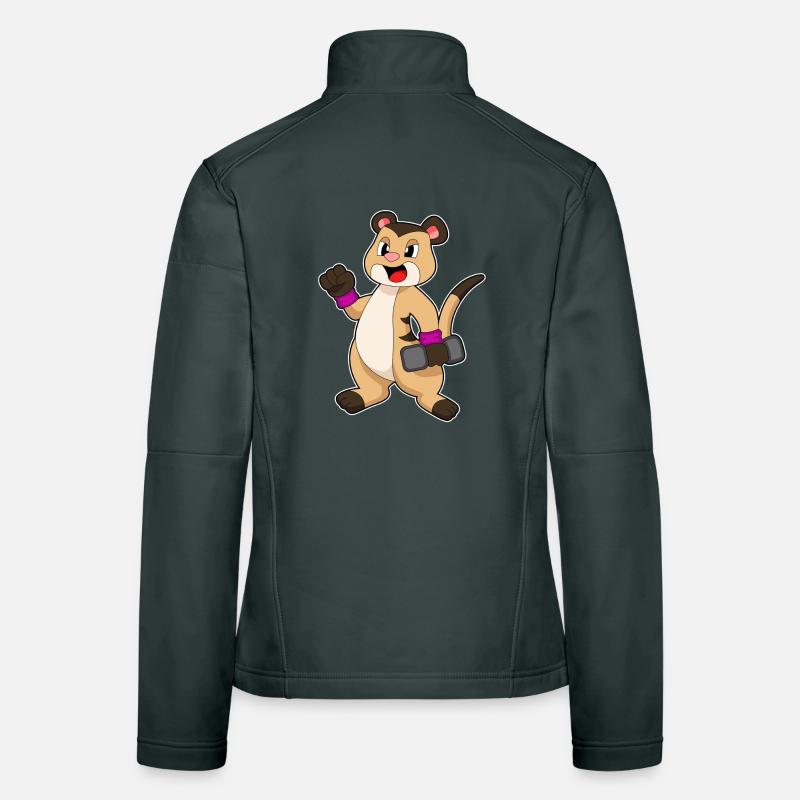 Erdmännchen Bodybuilder Hantel Bodybuilding Frauen Softshelljacke