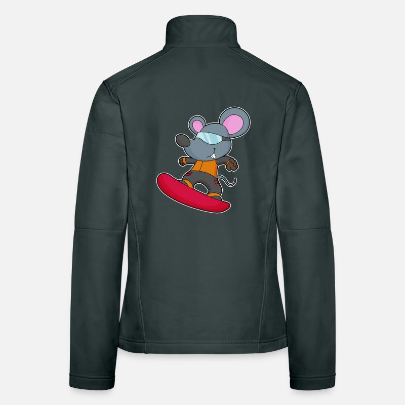 Mouse Snowboarder Snowboard Veste en tissu softshell Femme