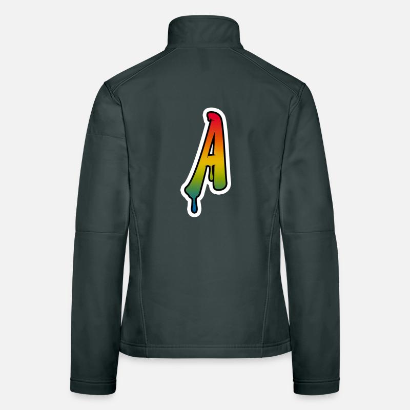 Letter A Graffiti Lettering Alphabet Monogram Init Women's Softshell Jacket