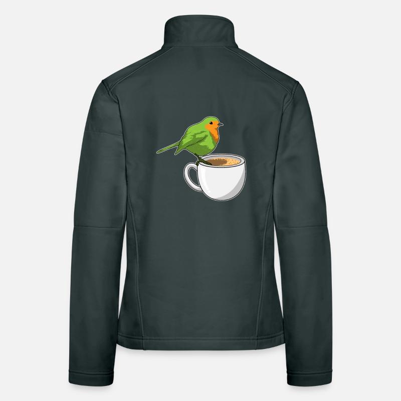 Vogel Kaffee Tasse Frauen Softshelljacke