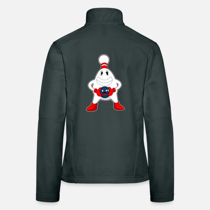 Quille à boule de bowling Veste en tissu softshell Femme