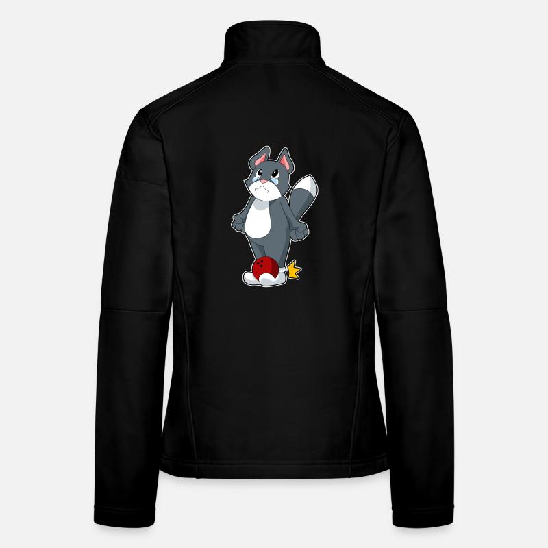 Katze Bowling Bowlingkugel Frauen Softshelljacke