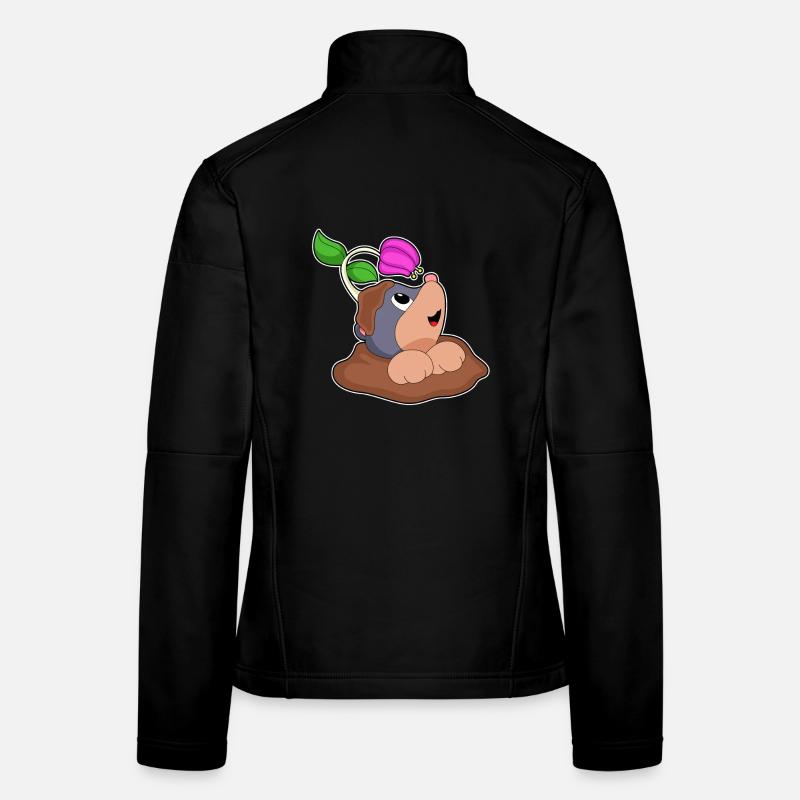 Maulwurf Erde Blume - Frauen Softshelljacke - Schwarz