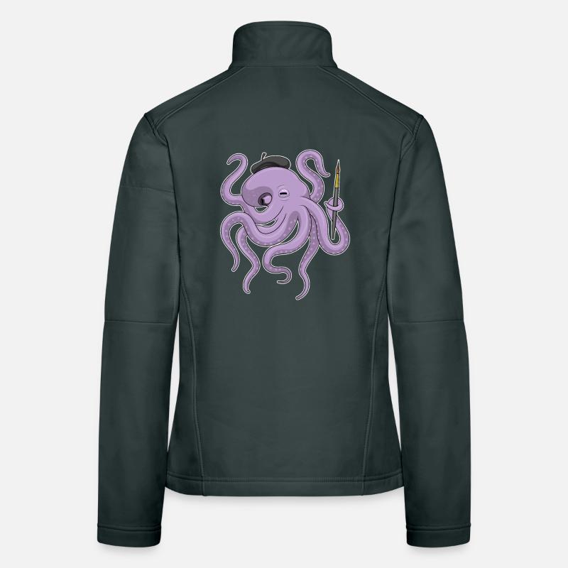 Krake Maler Pinsel Frauen Softshelljacke