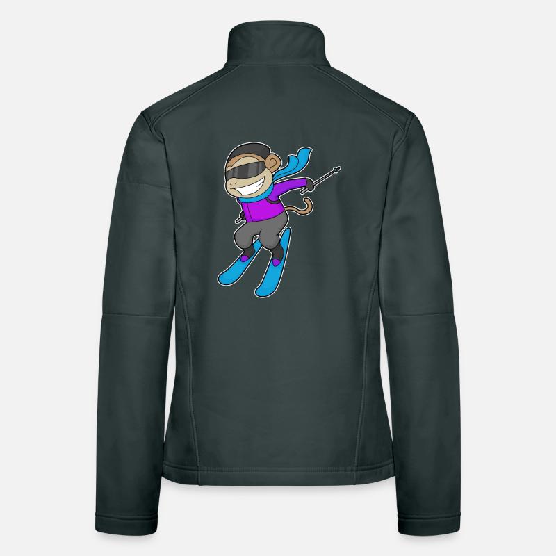 Affe Skifahrer Ski Frauen Softshelljacke