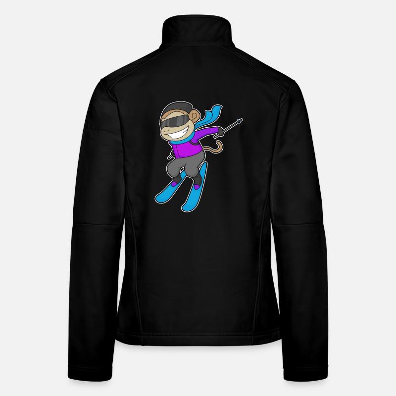 Affe Skifahrer Ski Frauen Softshelljacke