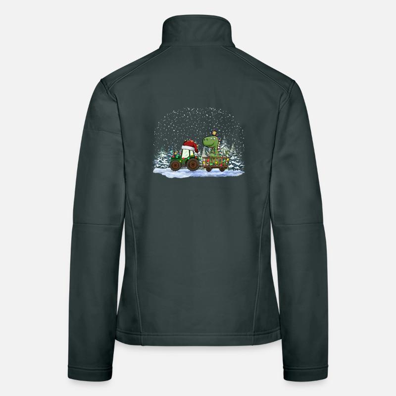 Weihnachtstraktor Tree Rex Dino Traktor Pyjama Frauen Softshelljacke