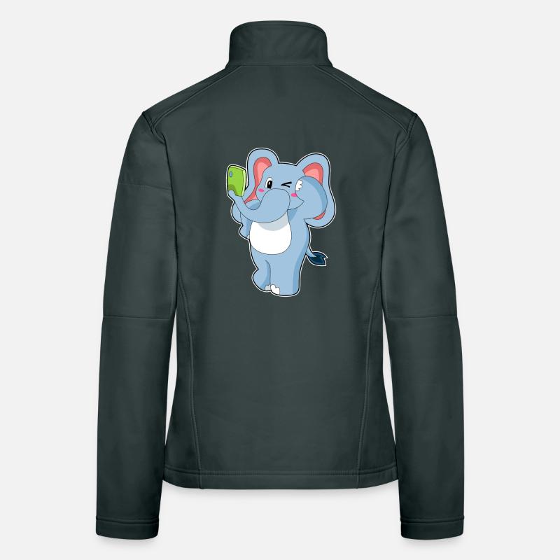 Téléphone portable éléphant Veste en tissu softshell Femme