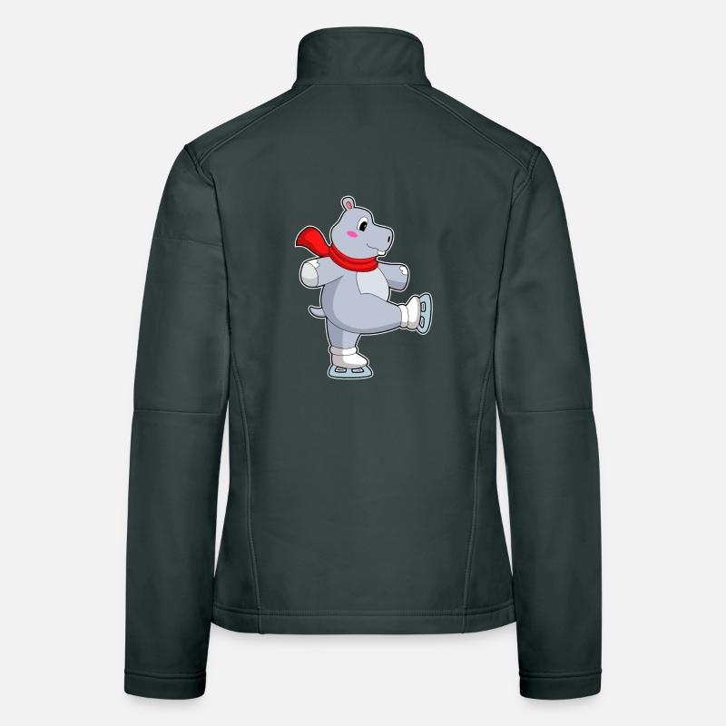 Nilpferd Eislaufen Schlittschuhe Frauen Softshelljacke
