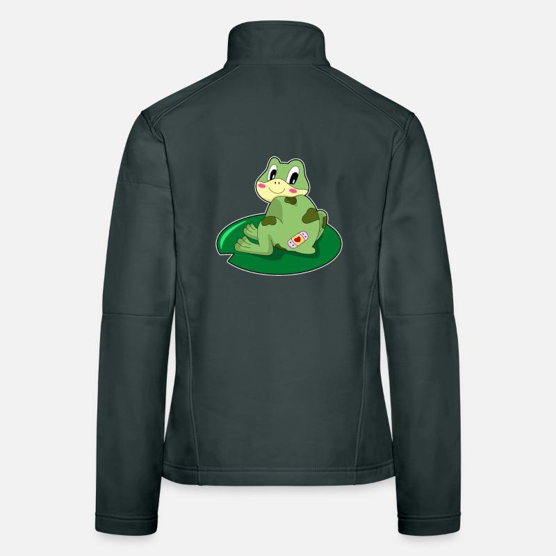 Patch de cœur de feuille de grenouille Veste en tissu softshell Femme