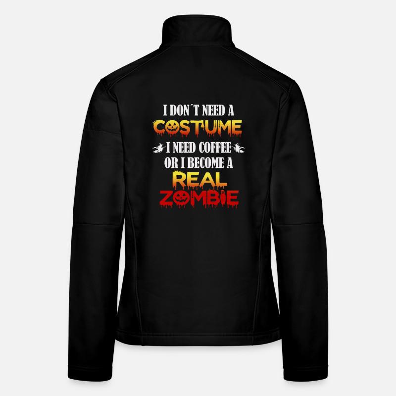 Café effrayant et dicton zombie pour Halloween Veste en tissu softshell Femme
