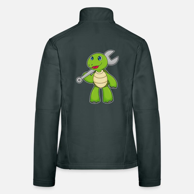 Clé mécanique de tortue Veste en tissu softshell Femme