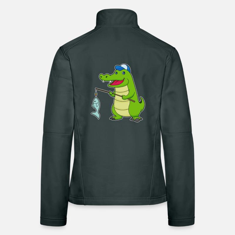 Pêche au poisson crocodile Veste en tissu softshell Femme