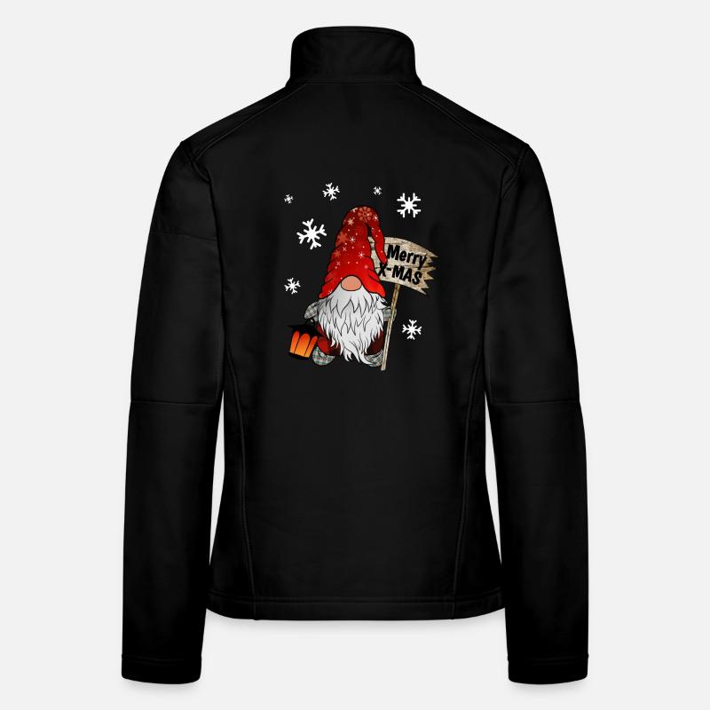 Gnome de Noël avec flocons de neige X Elfes du Mas Veste en tissu softshell Femme