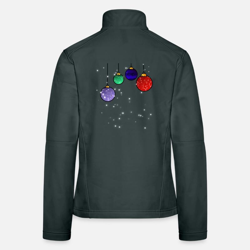 Boules d’arbre de Noël avec flocons de neige Veste en tissu softshell Femme