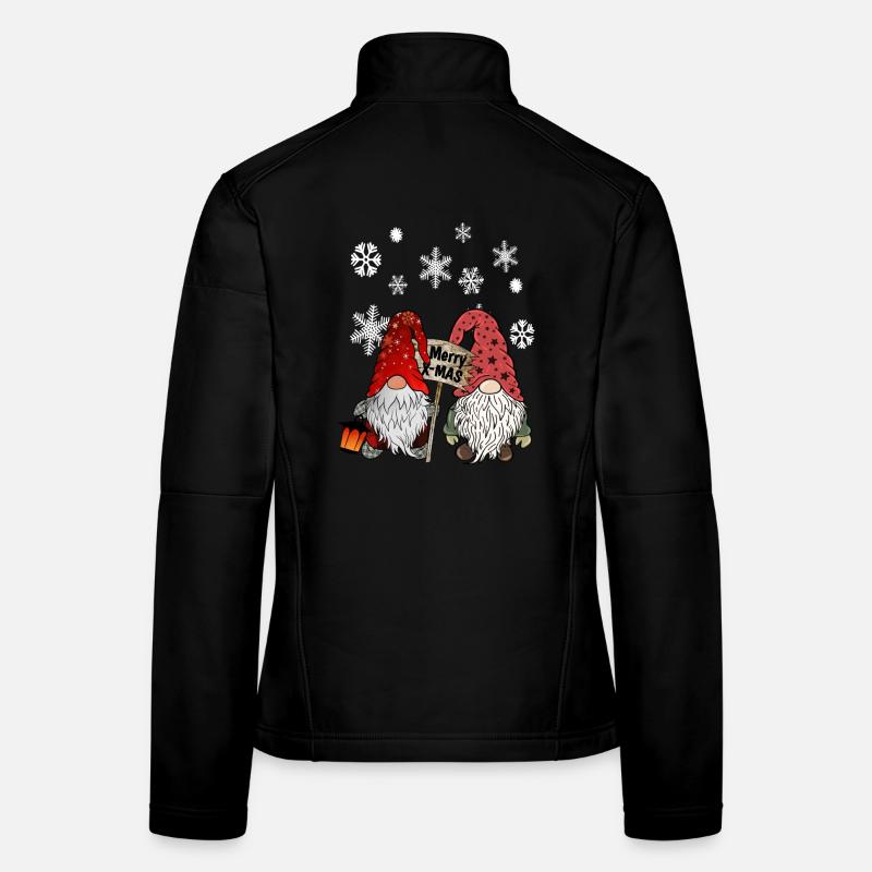 Gnom Weihnachts Wichtel mit Schneeflocken - Frauen Softshelljacke - Schwarz