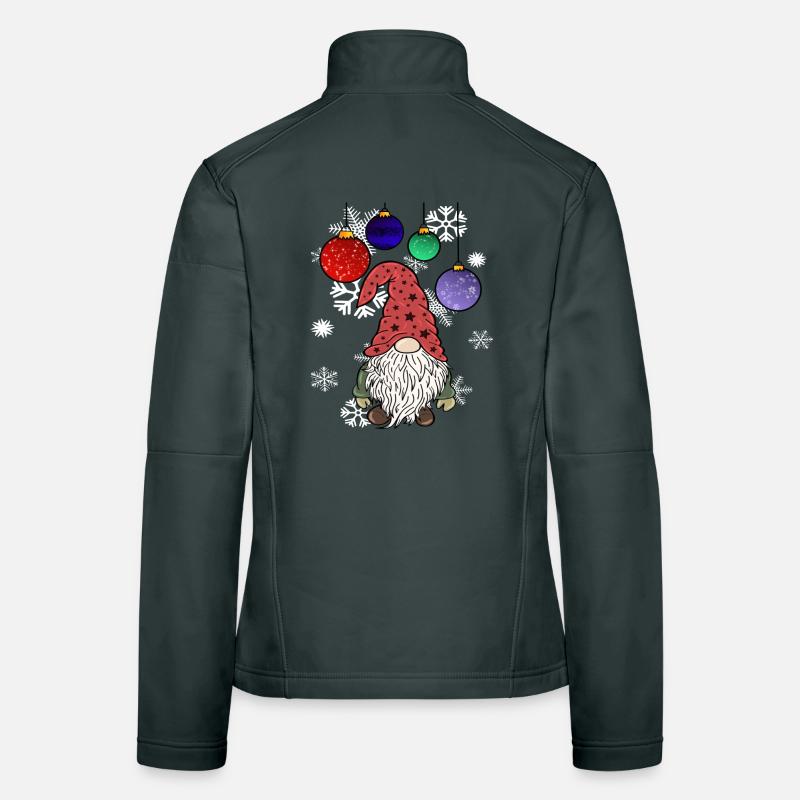 Gnomes elfes de Noël avec flocons de neige Veste en tissu softshell Femme