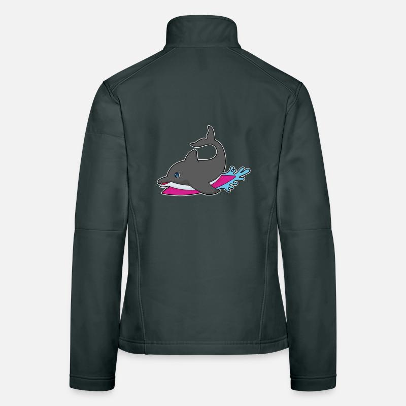 Été de surf sur planche de surf Dolphin Veste en tissu softshell Femme