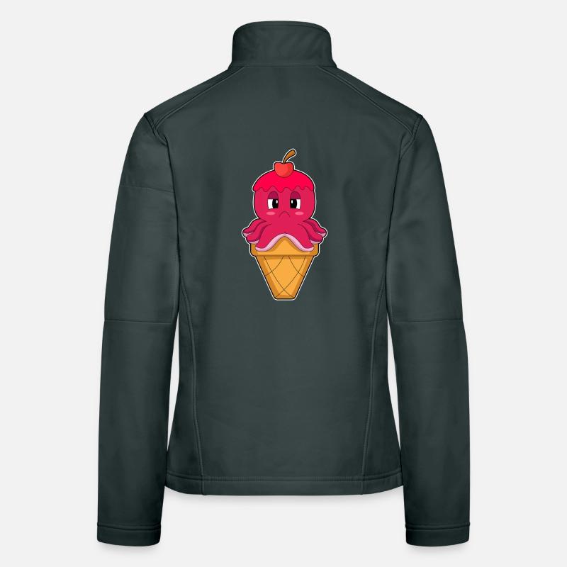 Octopus Gaufre Crème Glacée Cerise Veste en tissu softshell Femme