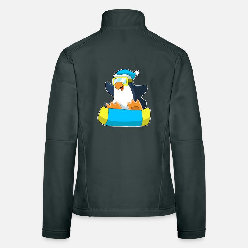 Penguin Snowboarder Snowboard Veste en tissu softshell Femme