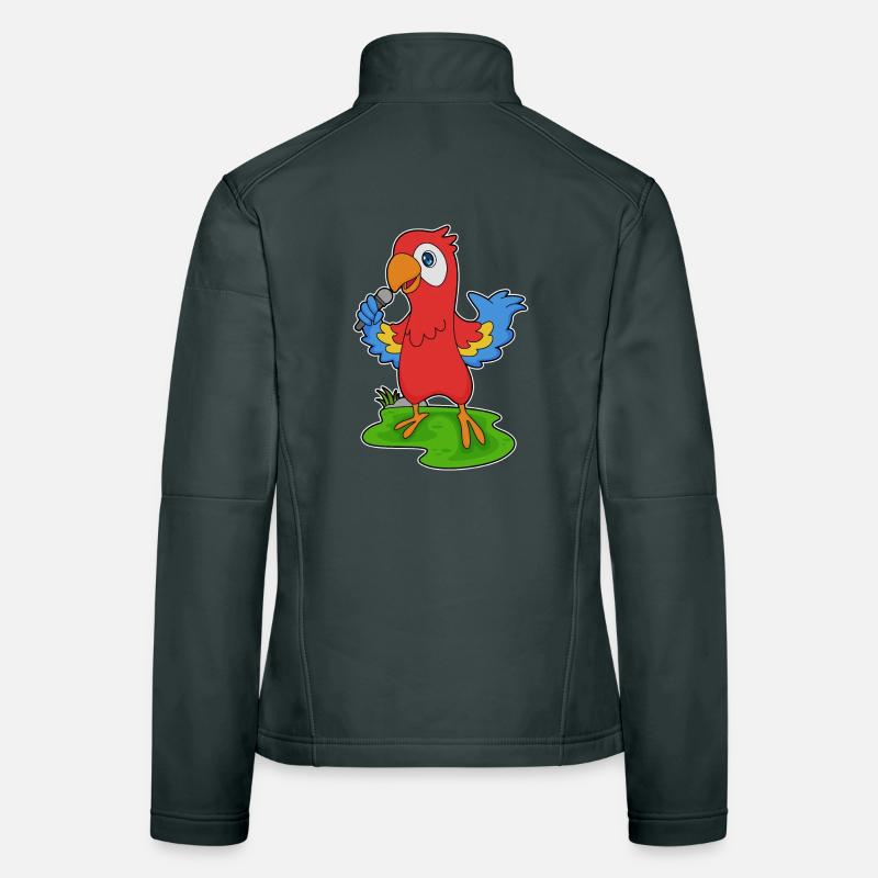 Parrot Singer Microphone Singing Women's Softshell Jacket