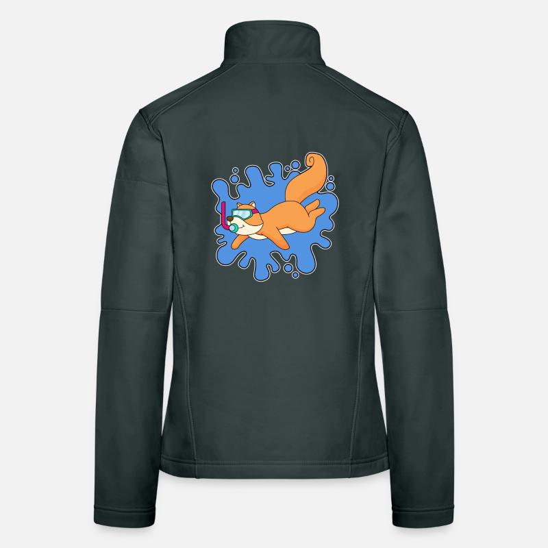 Squirrel Diver Snorkel Diving Women's Softshell Jacket