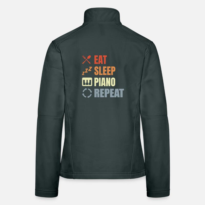 Eating Sleeping Piano Repeat Women's Softshell Jacket