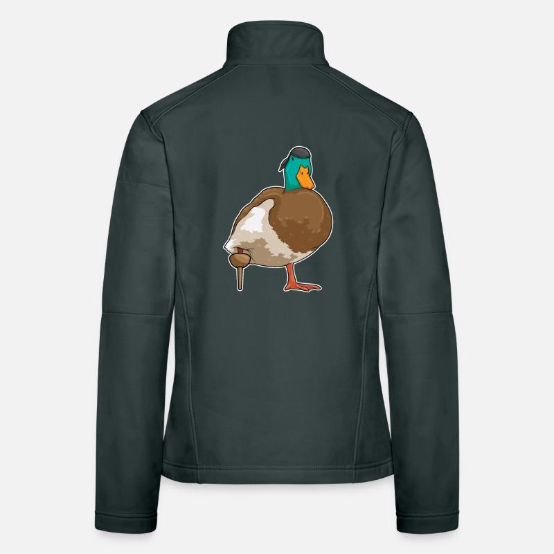 Canard Pirate Jambe de bois Veste en tissu softshell Femme