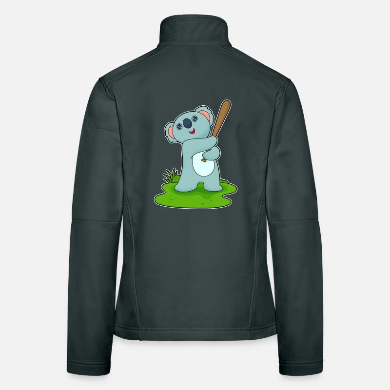 Koala Baseball Baseball Bat Women's Softshell Jacket