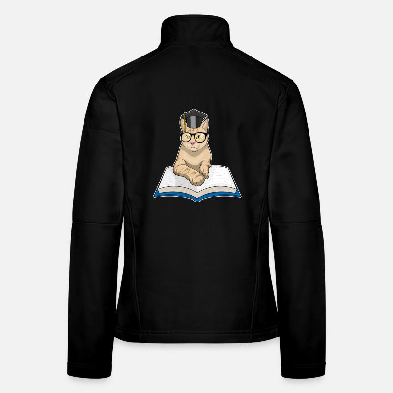 Katze Lehrer Buch Schule Frauen Softshelljacke