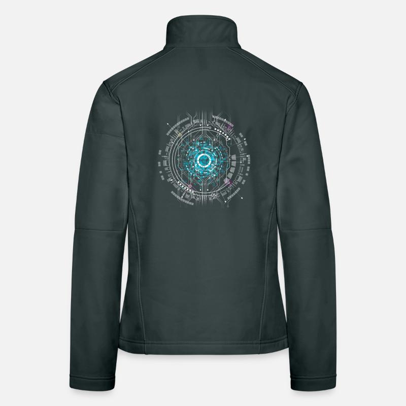 computer Space cpu pc Nerd Circuit Board Warp geek ai ki Women's Softshell Jacket